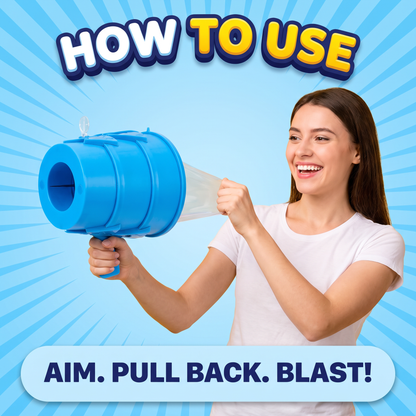 How to use the Air-Blaster — aim, pull back, blast